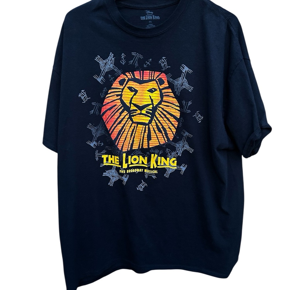 Disney Black and Orange Lion King Short Sleeve Tee Broadway Musical Sz.XXL
